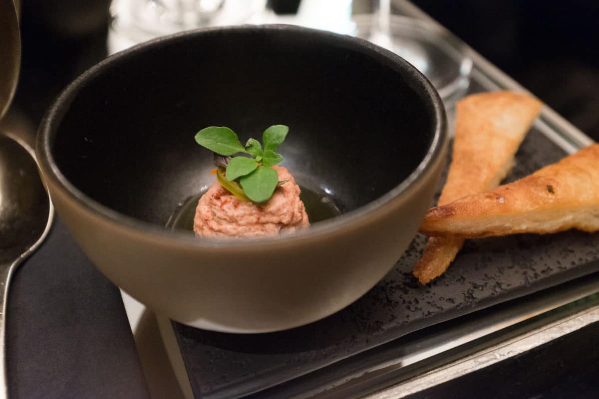 Mackerel and goat cheese with a puff pastry